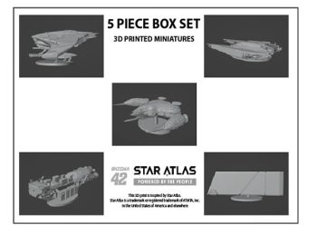 5 Piece Box Set of 3D Printed Star Atlas Miniatures