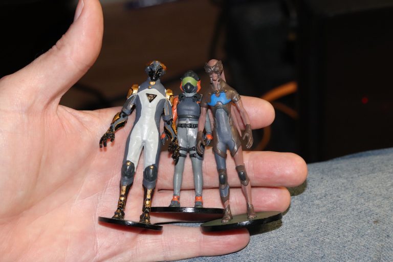 A collection of 3D printed Star Atlas Characters, USTER, MUD & ONI