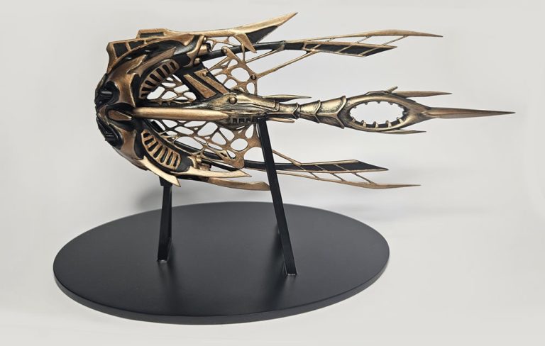 A 3D printed Star Atlas Orgika Thripid model Fully Painted