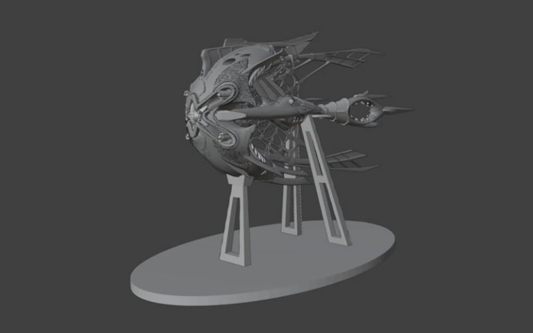 Download the STL files of a 3D printed model of a Star Atlas Orgika Thripid