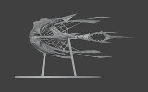 A 3D printed model of a Star Atlas Orgika Thripid