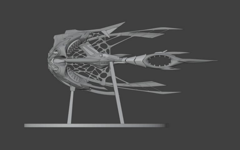 A 3D printed model of a Star Atlas Orgika Thripid