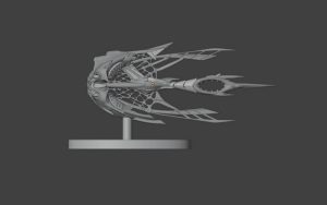 A 3D printed miniature of a Star Atlas Orgika Thripid