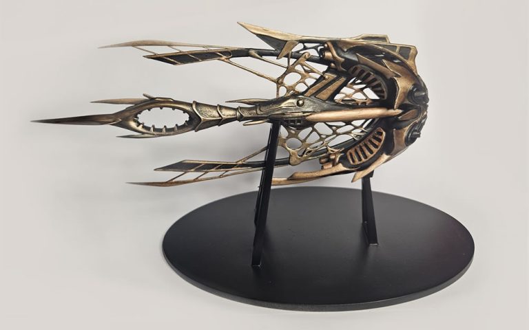 A 3D printed Star Atlas Orgika Thripid model Fully Painted