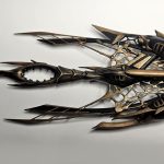 A 3D printed Star Atlas Orgika Thripid model Fully Painted