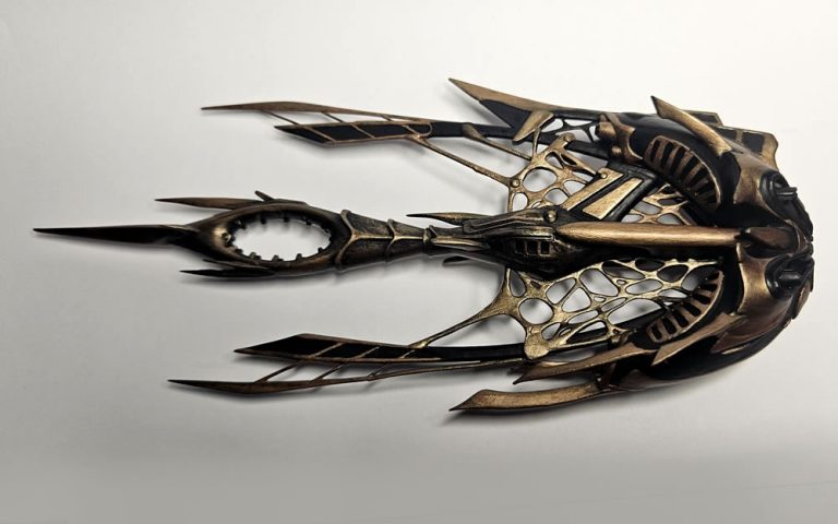 A 3D printed Star Atlas Orgika Thripid model Fully Painted